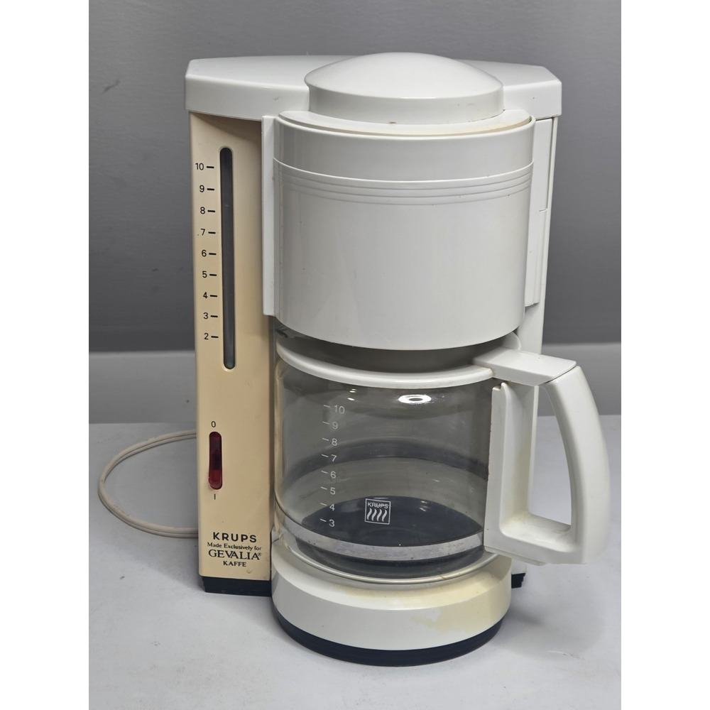 Vintage Krups Gevalia Kaffe 10 Cup Coffee Maker Type 396 White DS 12 Tested Work